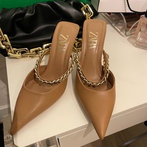 Zara Chain Mule Heels